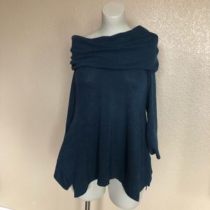 Soft Surroundings Cowl Neck Pullover Tunic Sweater PL Green New